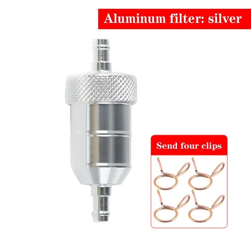 Aluminiowy motocyklowy filtr gazu / paliwa / benzyny / oleju - z klipsami - 6 mmMotocykl