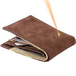 Krótki skórzany portfel - etui na karty - z zamkiemPortfele