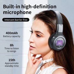 Zealot B570 - Bluetooth headphones - headset - LCD display - micro-SD slot - microphone - noise reductionHeadsets