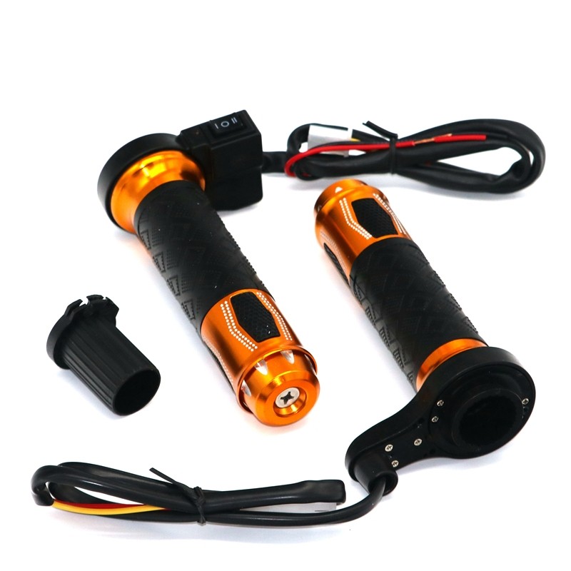 22mm - 7/8" - 12V - kierownice motocyklowe - manetki podgrzewane elektrycznie - aluminium - 2 sztukiRękojeści & Końcówki