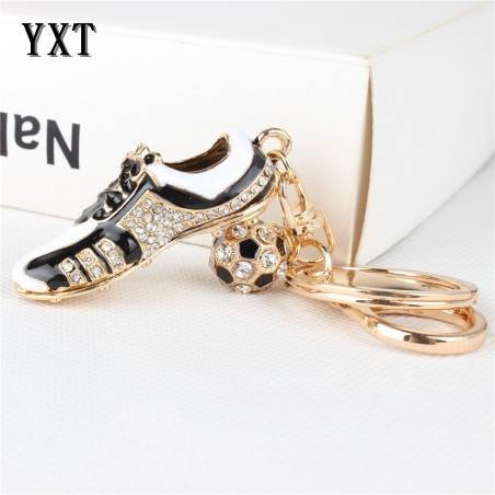 Crystal football shoe / ball - keychainKeyrings