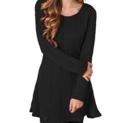 Short knitted dress - long sleeve sweaterDresses