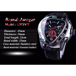 JARAGAR - luksusowy zegarek automatyczny - skórzany pasek - trójkątny kształtZegarki