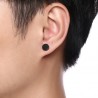Black stud round earrings - unisexEarrings