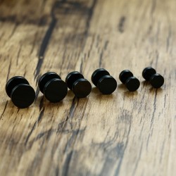 Czarne okrągłe kolczyki sztyfty - unisexKolczyki