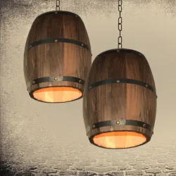 Vintage beczka - wisząca lampa sufitowaKinkiety