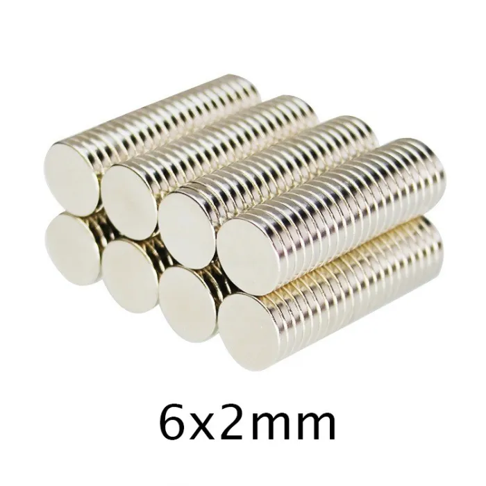 N35 - magnes neodymowy - mocny krążek - 6mm * 2mm - 50 sztukN35