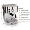Gustino 19 Bar - semi automatic coffee maker - milk foamer - stainless steelKitchen
