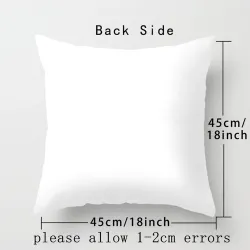 Decorative white cushion cover - black English alphabet / flowers - 45 * 45 cmCushion covers