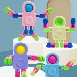 Kosmiczny robot - fidget spinner - push-bubble - zabawka antystresowaFidget spinner