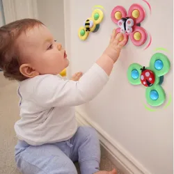 Zabawka obrotowa dla dziecka - fidget spinner - z przyssawką - 3 sztukiFidget spinner