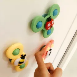 Zabawka obrotowa dla dziecka - fidget spinner - z przyssawką - 3 sztukiFidget spinner