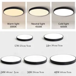 Nowoczesna okrągła lampa sufitowa - LED - 12W - 18W - 24W - 36W - 48WŚwiatła sufitowe