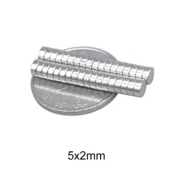 N35 - magnes neodymowy - mocny krążek - 5mm * 2mm - 50 sztukN35