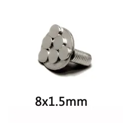 N35 - magnes neodymowy - mocna tarcza - 8mm * 1,5 mmN35