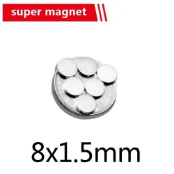 N35 - magnes neodymowy - mocna tarcza - 8mm * 1,5 mmN35