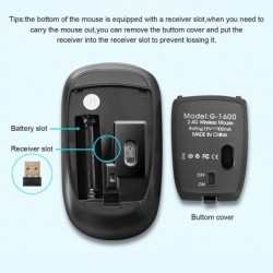 Bezprzewodowa mysz optyczna - z odbiornikiem USB - ergonomiczna - cicha - 2,4 Ghz - 1600 DPIMyszki