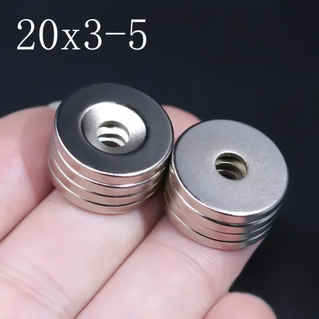 N35 - neodymium magnet - strong disk - 20mm * 3 mm - with 5mm holeN35