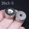 N35 - neodymium magnet - strong disk - 20mm * 3 mm - with 5mm holeN35