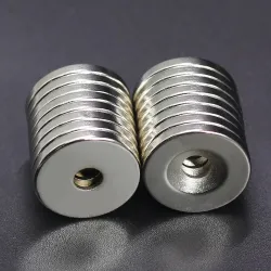 N35 - magnes neodymowy - mocny dysk - 20mm * 3 mm - z otworem 5mmN35