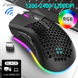 BM600 - bezprzewodowa mysz gamingowa RGB - konstrukcja plastra miodu - ładowalna - USB - 2.4GMyszki