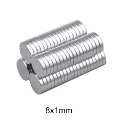 N35 - magnes neodymowy - okrągła tarcza - 8mm * 1mmN35