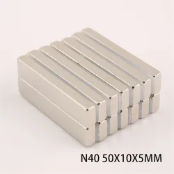N40 - magnes neodymowy - mocny prostokątny blok - 50mm * 10mm * 5mmN40
