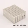 N40 - magnes neodymowy - mocny prostokątny blok - 50mm * 10mm * 5mmN40