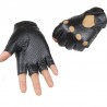 Skórzane rękawiczki bez palców - styl punk - unisexRękawiczki
