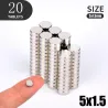 N35 - magnes neodymowy - mocny krążek - 5mm * 1,5mm - 20 sztukN35