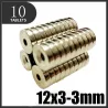 N35 - magnes neodymowy - mocny krążek - 12mm * 3mm - z otworem 3mmN35