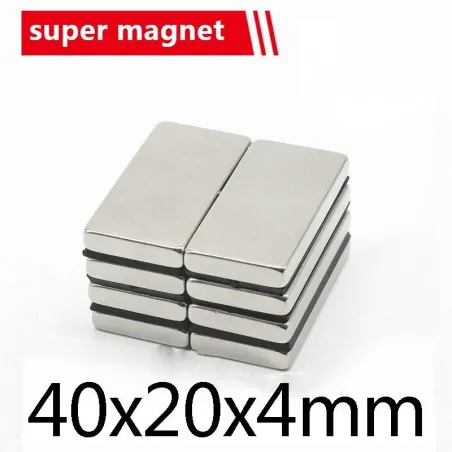 N35 - magnes neodymowy - mocny blok - 40mm * 20mm * 4mmN35
