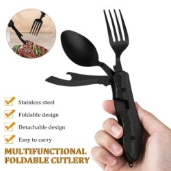 4 in 1 multifunction foldable cutlery - fork - spoon - knife - bottle openerSurvival tools