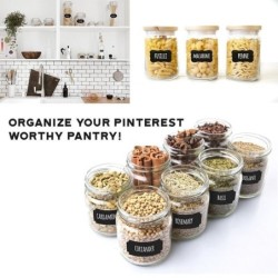 Erasable chalkboard label - black jar stickers - with penKitchen