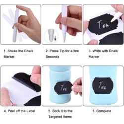 Erasable chalkboard label - black jar stickers - with penKitchen