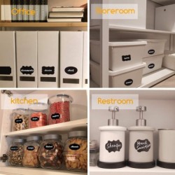 Erasable chalkboard label - black jar stickers - with penKitchen