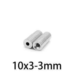 N35 - neodymium magnet - countersunk - 10mm * 3 mm - with 3mm holeN35