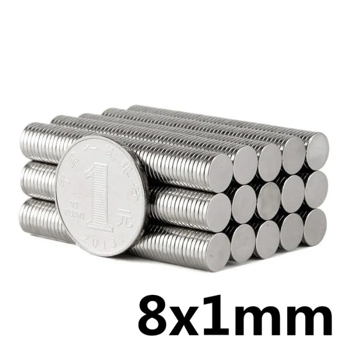 N35 - magnes neodymowy - mocny okrągły krążek - 8mm * 1mmN35