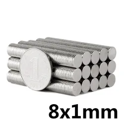 N35 - magnes neodymowy - mocny okrągły krążek - 8mm * 1mmN35
