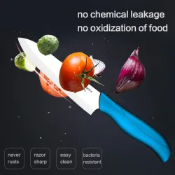Noże ceramiczne z osłonami / obieraczką - komplet 4 sztukiNoże Ceramiczne