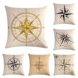 Decorative pillowcase - compass / anchor printed - 45 * 45 cmCushion covers