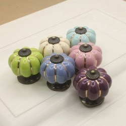 Ceramic furniture handle - pumpkin shaped knobsFurniture