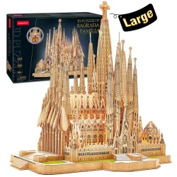 SAGRADA FAMILIA - ruchomy model kościoła - puzzle - zabawka do złożenia - z LEDKonstrukcja