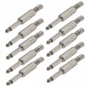 1/4" Mono audio jack metal - 6.35mm - 75 * 15mm - 10 piecesPlugs