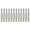1/4" Mono audio jack metal - 6.35mm - 75 * 15mm - 10 piecesPlugs