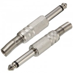 1/4" Mono audio jack metal - 6.35mm - 75 * 15mm - 10 piecesPlugs