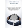 NAVIFORCE - modny zegarek kwarcowy - skórzany pasek - wodoodporny - czarnyZegarki