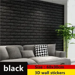 3D wall sticker - self adhesive foam - wallpaper - waterproof - brick design - 60 * 30cmWall stickers