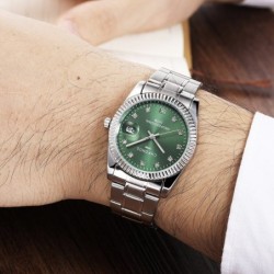 CHRONOS - stylowy zegarek kwarcowy - z kryształkami - wodoodporny - stal nierdzewnaZegarki