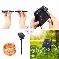 Taśma solarna LED - z kołkiem gruntowym - dekoracja zewnętrznaOświetlenia słonecznego